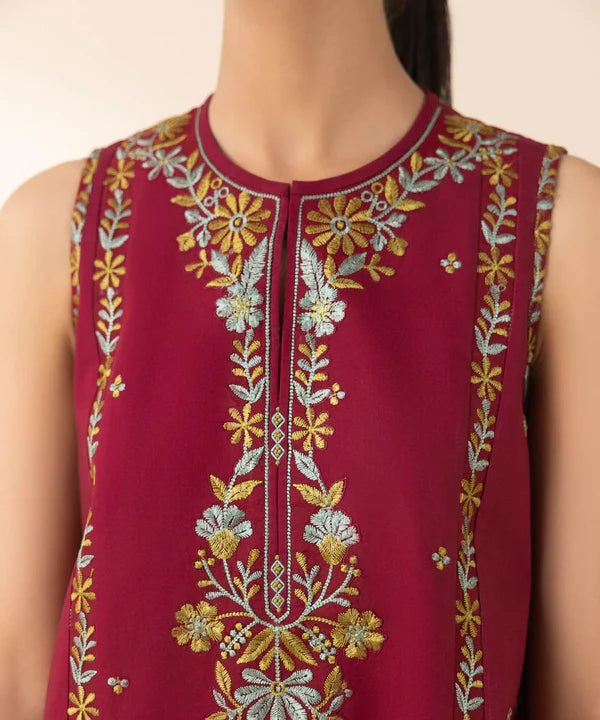 3 Piece - Embroidered Cotton Suit