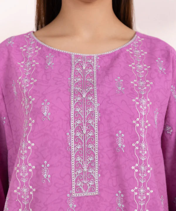 3 Piece - Embroidered Jacquard Suit