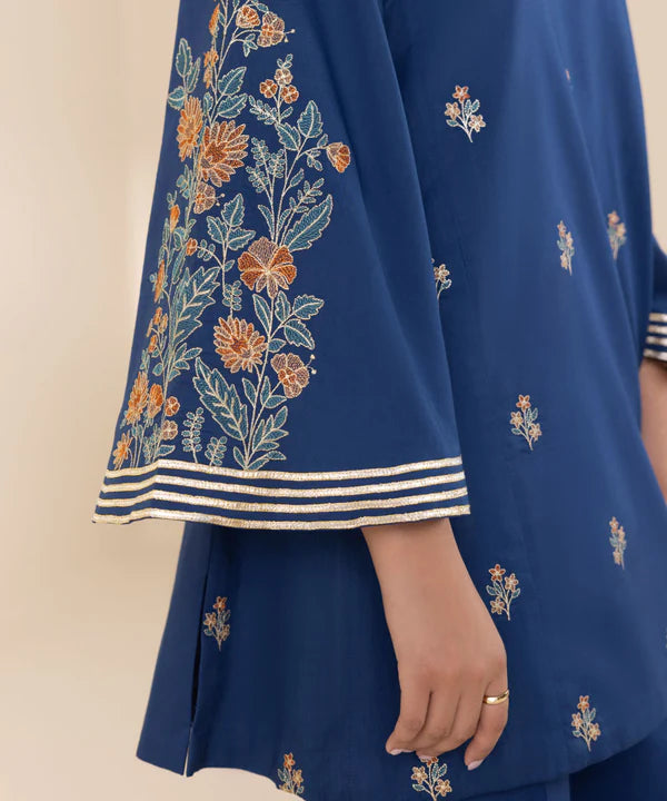 3 Piece - Embroidered Cotton Suit