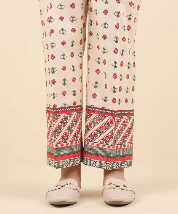 Printed Cambric Straight Pants