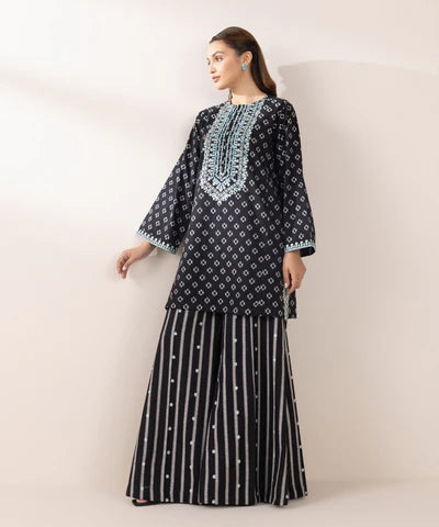 Embroidered Jacquard Shirt Embroidered Jacquard Sharara