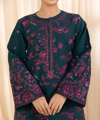 3 Piece - Embroidered Khaddar Suit