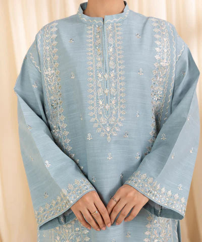 3 Piece - Embroidered Khaddar Suit