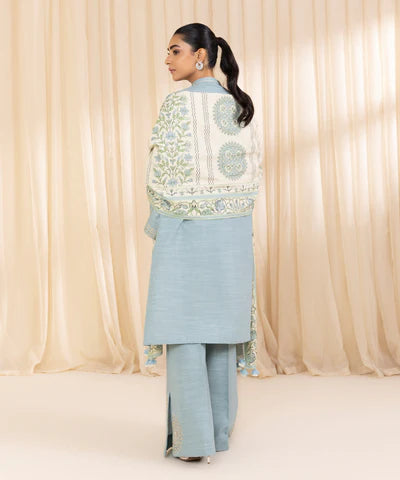 3 Piece - Embroidered Khaddar Suit