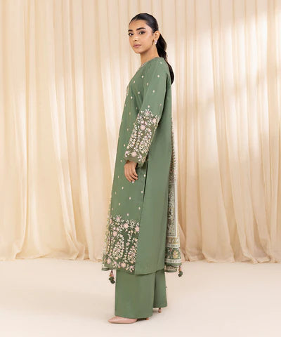 3 Piece - Embroidered Cambric Suit