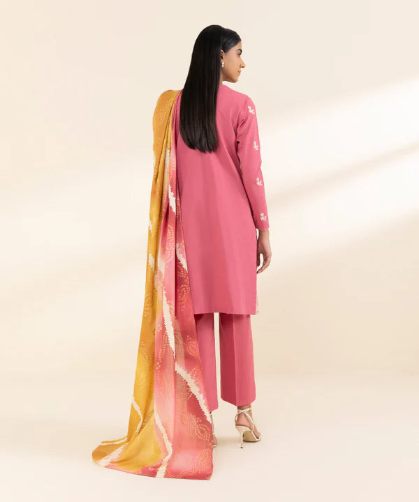 3 Piece - Embroidered Cotton Viscose Suit