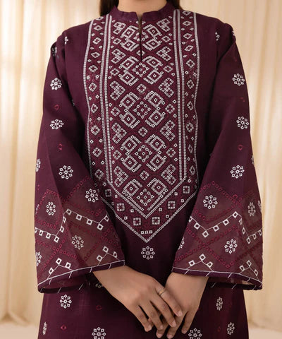 3 Piece - Embroidered Khaddar Suit