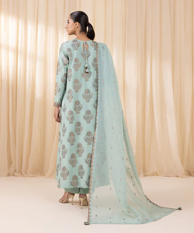 3 Piece - Embroidered Jacquard Suit