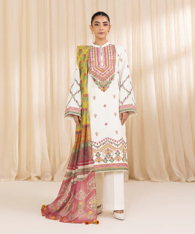 3 Piece - Embroidered Karandi Suit