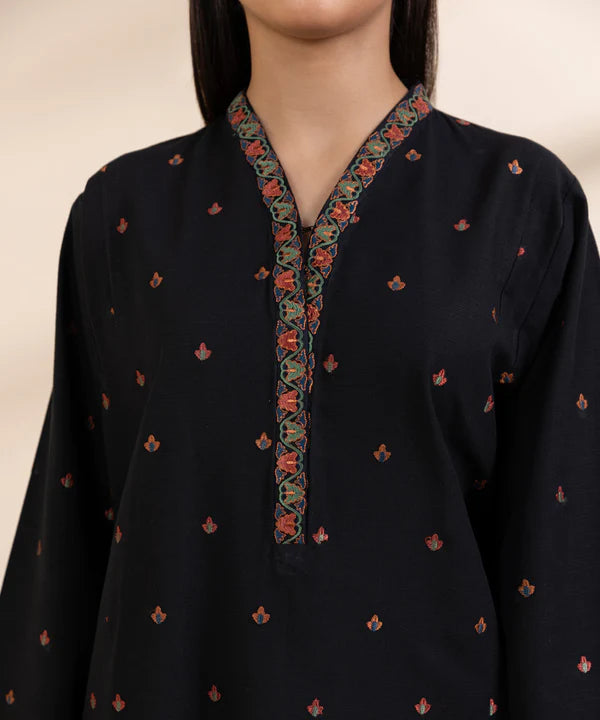 3 Piece - Embroidered Light Khaddar Suit