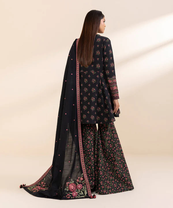 3 Piece - Embroidered Light Khaddar Suit