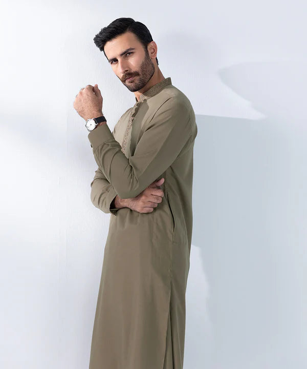Embroidered Wash & Wear Suit