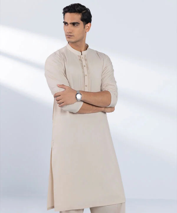 Embroidered Viscose Blended Suit - Regular Fit