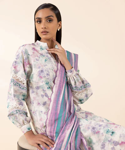 3 Piece - Printed Light Khaddar Suit