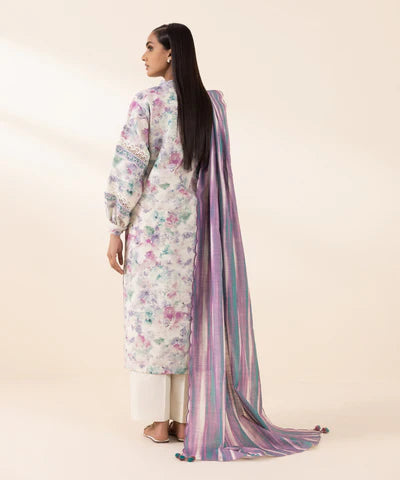 3 Piece - Printed Light Khaddar Suit