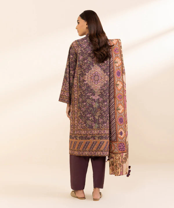 3 Piece - Printed Light Khaddar Suit