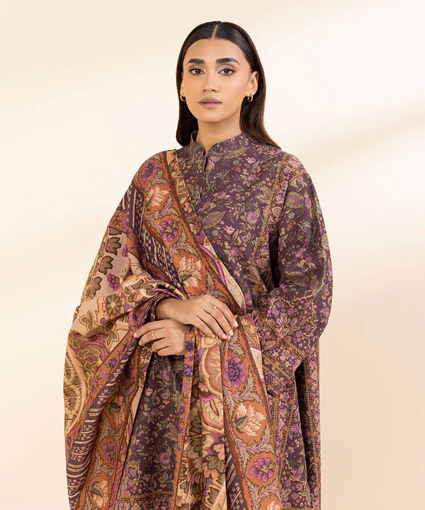 3 Piece - Printed Light Khaddar Suit