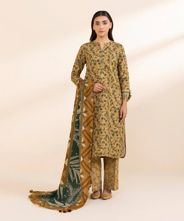 3 Piece - Printed Light Khaddar Suit