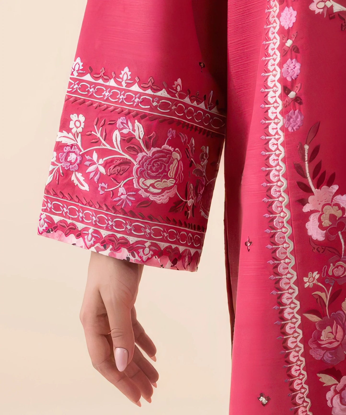 3 Piece - Embroidered Light Khaddar Suit