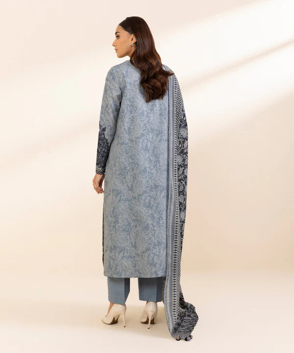 3 Piece - Embroidered Light Khaddar Suit