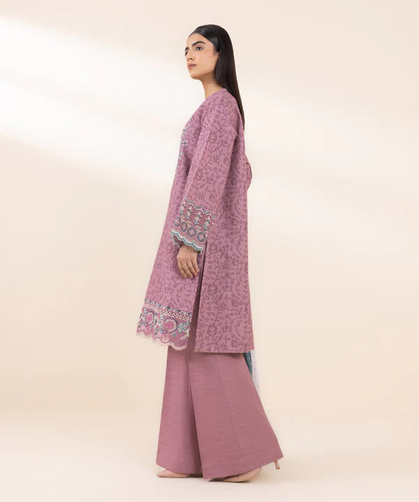 3 Piece - Embroidered Light Khaddar Suit