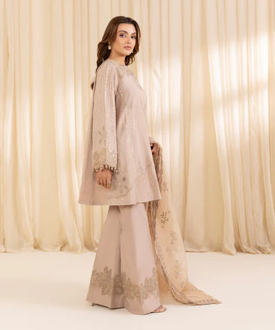 3 Piece - Embroidered Silk Suit