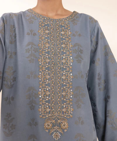 3 Piece - Embroidered Jacquard Suit