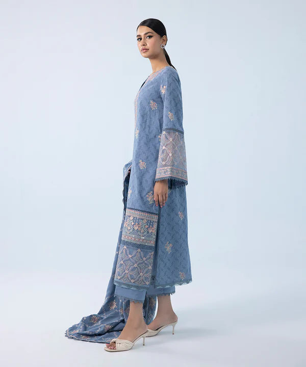 3 Piece - Embroidered Jacquard Suit