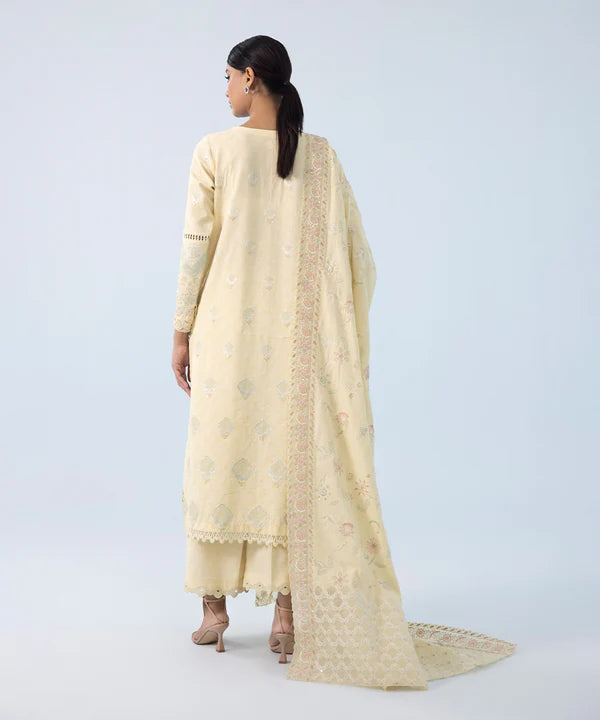 3 Piece - Embroidered Jacquard Suit