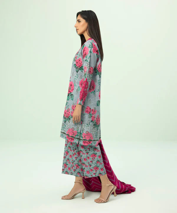 3 Piece - Embroidered Khaddar Suit