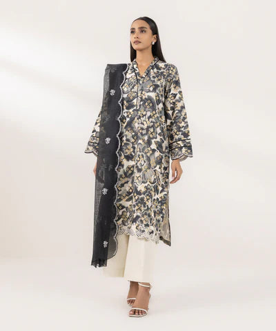 3 Piece - Embroidered Jacquard Suit