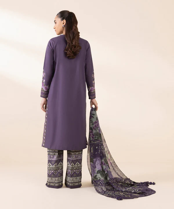 3 Piece - Embroidered Cotton Suit