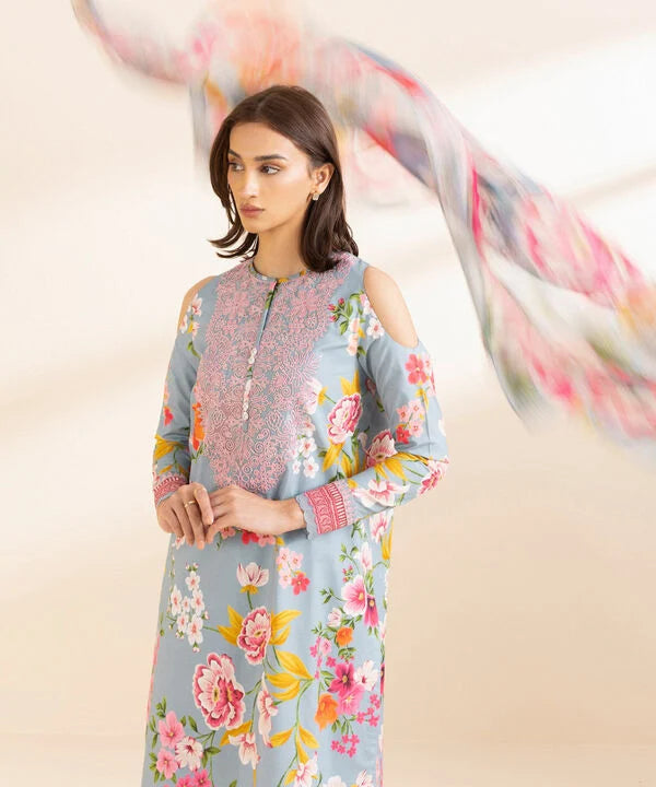 3 Piece - Embroidered Cotton Suit