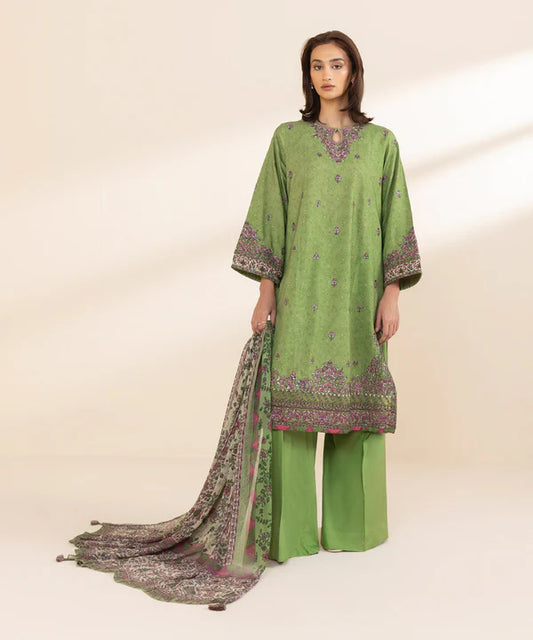 3 Piece - Embroidered Jacquard Suit