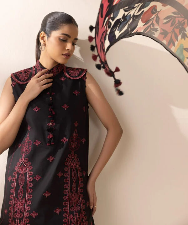 3 Piece - Embroidered Cotton Suit