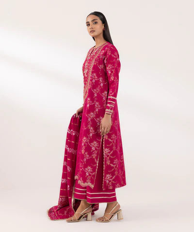 3 Piece - Embroidered Jacquard Suit