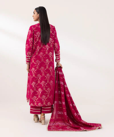 3 Piece - Embroidered Jacquard Suit