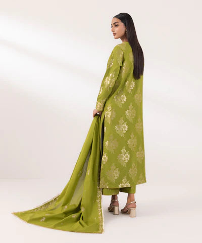 3 Piece - Embroidered Jacquard Suit