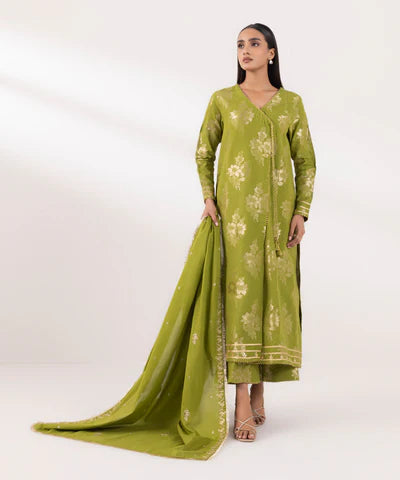 3 Piece - Embroidered Jacquard Suit