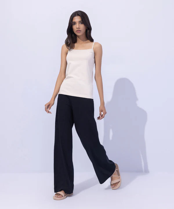 Wide Leg Jersey Trousers