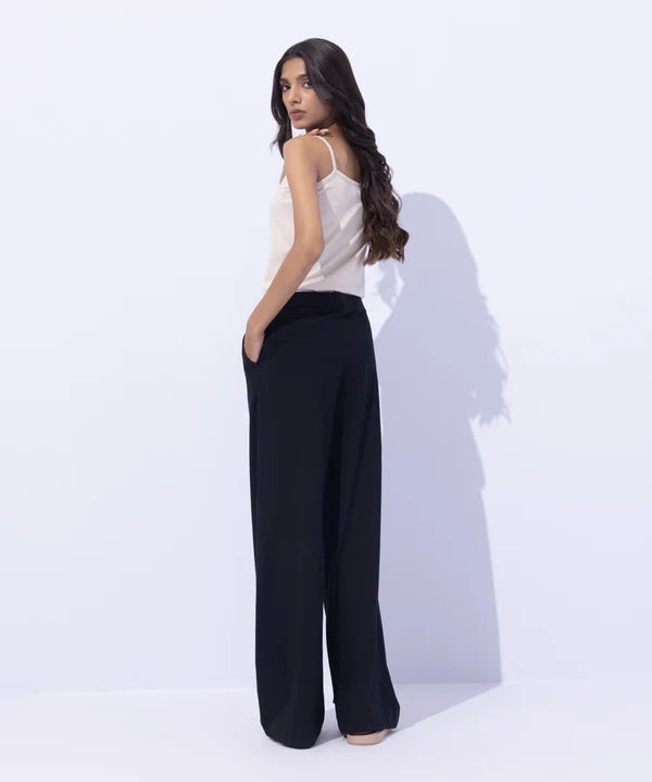 Wide Leg Jersey Trousers